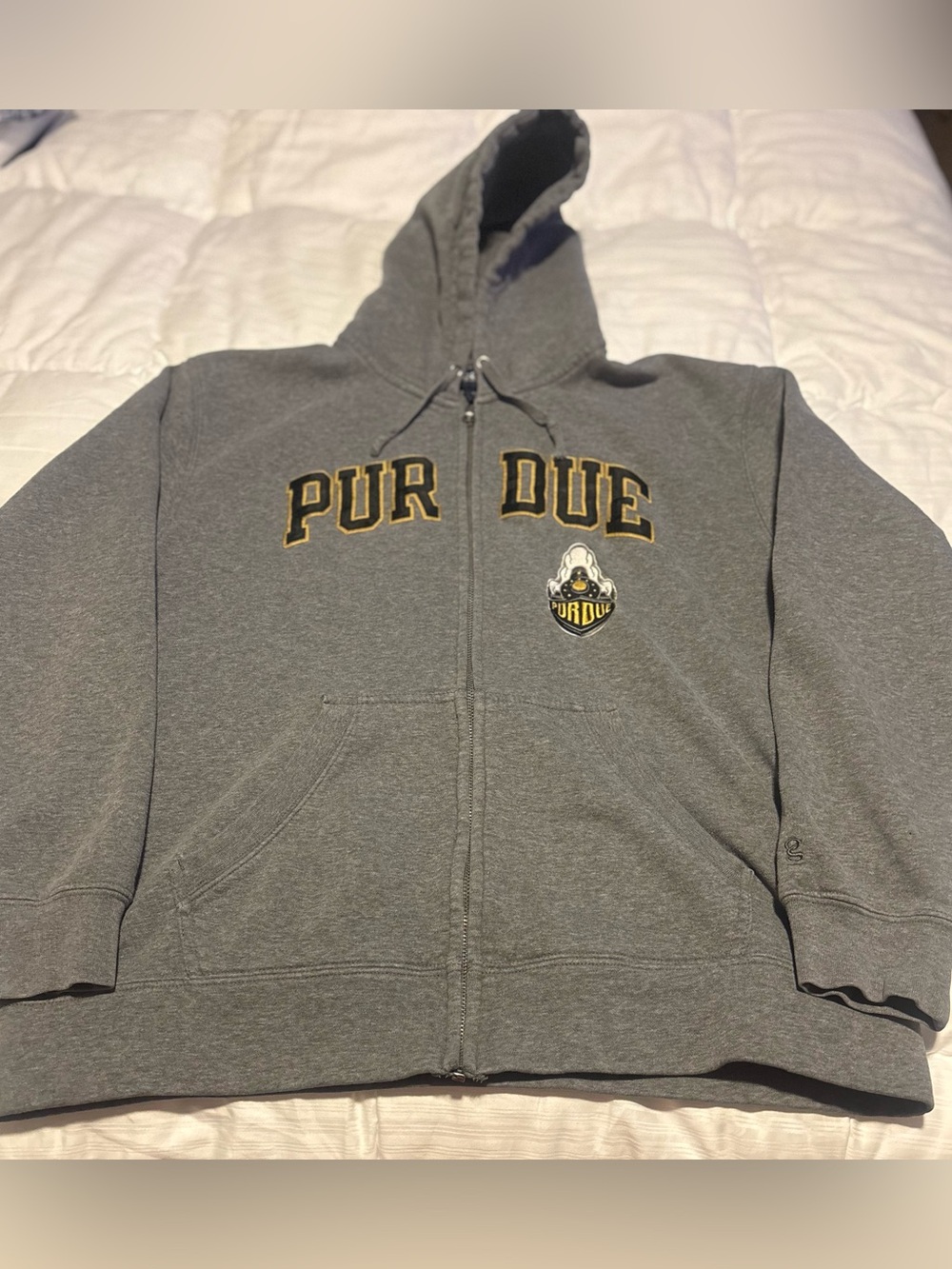 Vintage Purdue University Full Zip Embroidered Hoodie Jacket L Gear for Sport